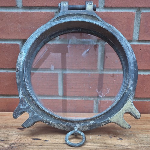 Antique brass ship porthole - antique,