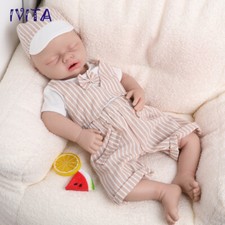 IVITA 20'' Cute Soft Slicone Reborn Baby Sleeping Boy Solid Silicone Doll
