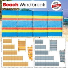 4/10 Poles Windbreaker Beach Sun Shade Holiday Stripe Wind break Garden Camping