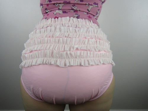 Baby pink with white frills - pink,