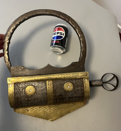 Huge antique padlock key - huge, &