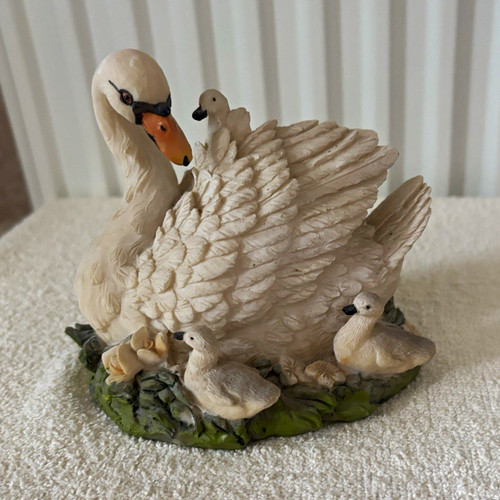 Swan with cygnets - swan,