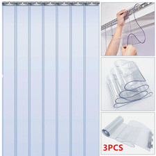 3pc clear pvc strip curtain - 3pc,
