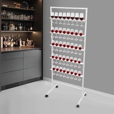 5-Tier Metal Champagne Wall Holder Champagne Flutes Display Stand Hold 40 Glass