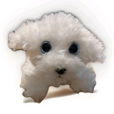 Russ Petooties Pets Bichon Frise Poodle Westie Dog White Soft Plush Toy Beanie 