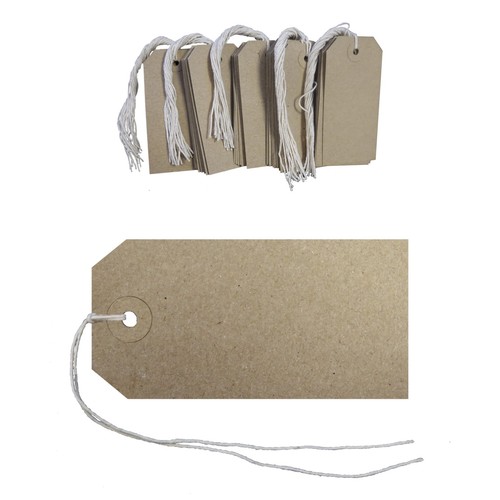 Strung reinforced tags 96mm - reinforced,