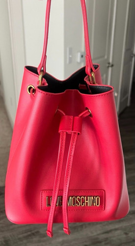 Love moschino red faux leather - moschino,