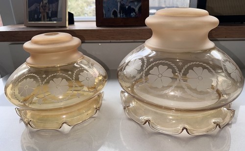 Vintage glass light - shade, pair
