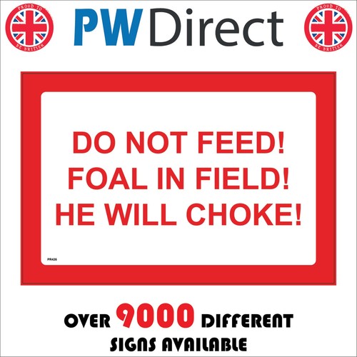 Sign not feed foal - foal, field
