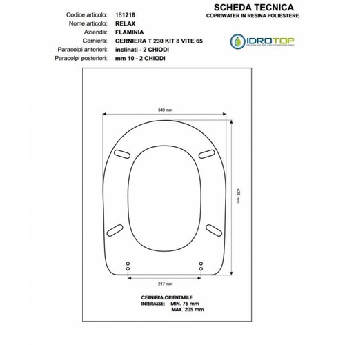 Toilet seat flaminia - toilet,