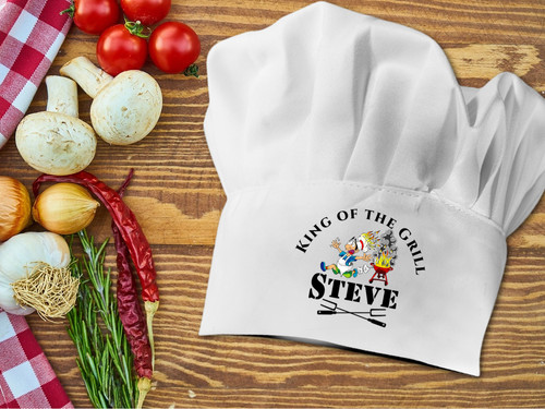 Personalised chef hat - personalised, 'king