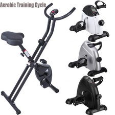 Folding Magnetic Exercise Bike Indoor Fitness Trainer Height Adjustable Bicycle