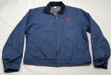 VTG Big Ben Wrangler Men's Blanket Lined Blue Denim Jacket Size 44 MOBILE LOGO
