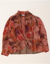 ELENA MIRO Womens Long Sleeve Blouse Top IT 49 XL Pink Floral Acetate DA16