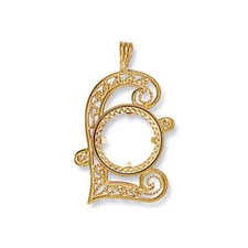 9ct Yellow Gold Pound Design Half/Full Sovereign Pendant Mount