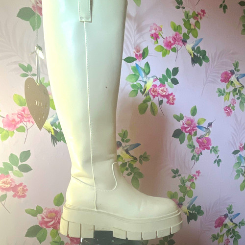 Women white faux - faux, leather
