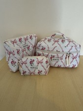 Floral Pink Ribbon Makeup Bag