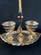 Very Elegant silver-plated egg cruet set In Very Good Condition c.1880