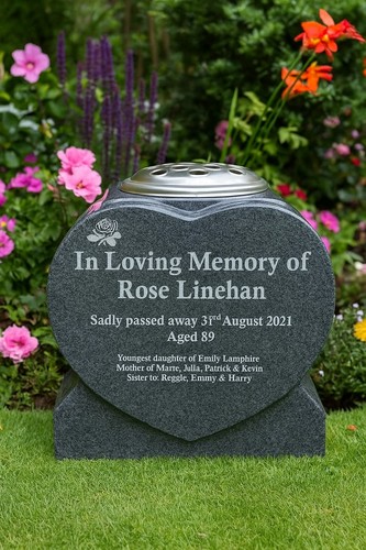 Granite memorial heart grave - granite,