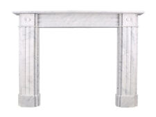 Large Georgian Double-Slip Bullseye Fireplace Surround in Italian Carrara Marble
