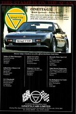 GINETTA 'G32' Sports Car ADVERT (2) Original Vintage 1991 Print Ad 705/27