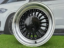 4X 17 Inch 4X100/4X114.3 BlackPolished Alpina Style Wheels Fits For: BMW E30 JDM