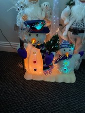 Vintage  Fibre Optic Moving  Xmas Snowman  Rare Mains Powered Boxed