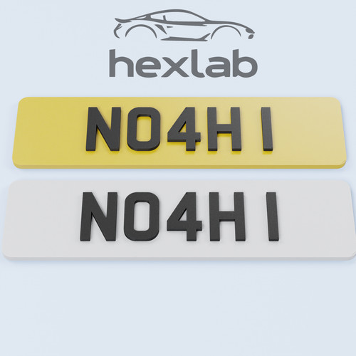 Ride car number plate 3d - on,