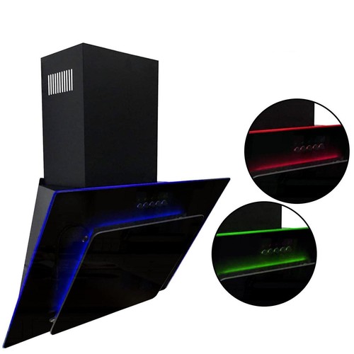 90cm black cooker hood angled - black,