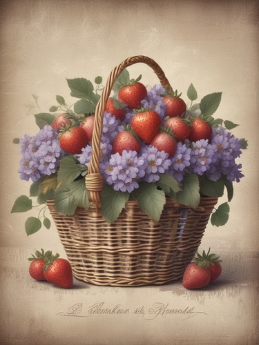 Strawberry basket french - strawberry,