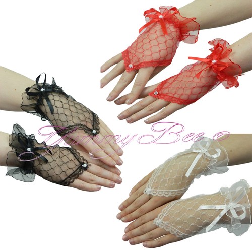 Lace fingerless gloves women - gloves,