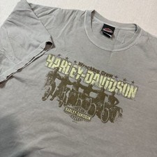 Harley Davidson Shirt 2XL XXL Tan San Marcos Southern California Biggs Biker See