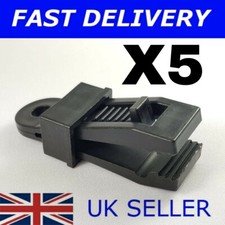 X5 BLACK REUSABLE PLASTIC TARPAULIN CLIPS CLIP EYELETS NON PIERCING TENT COVER