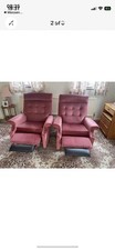 PINK Saddleback PARKER KNOLL Reclining Pair Armchairs Really Good Condition 