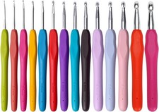 Crochet Hooks Set Clover Amour Steel Pastel 14 Pcs Ergonomic Easy Grip Bright