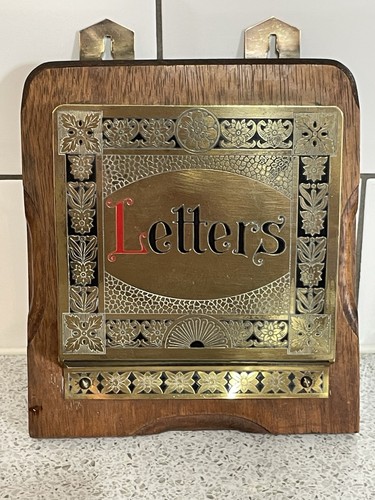 Art nouveau brass - oak, wall
