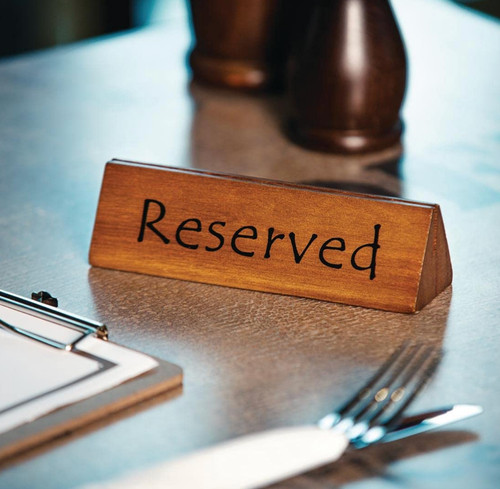 Table reserved sign - sign, wood