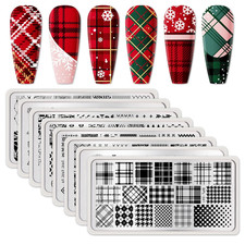 Nail Stamping Plates Set Plaid