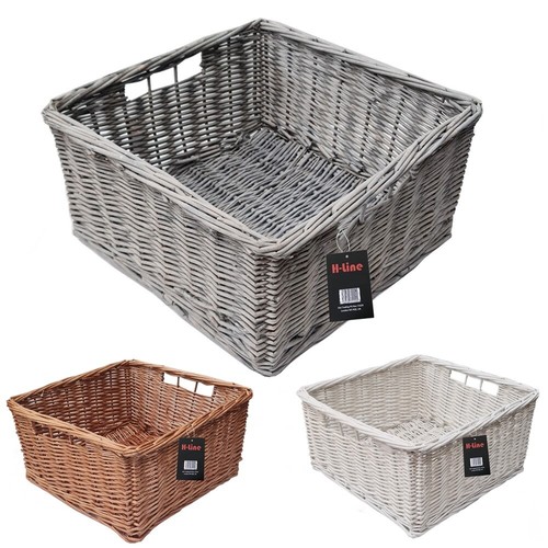 Large square wicker storage - large,