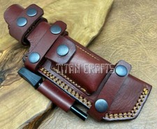 TITANs Premium Cowhide Leather Sheath Bushcraft Camping Hunting Knives Gift 23cm