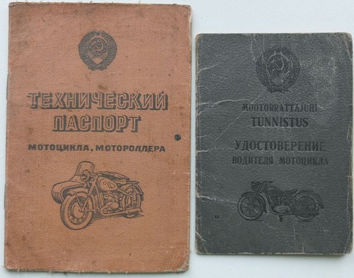 Soviet motorcycle documents - soviet,