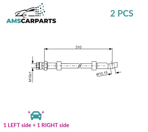 Brake hose line - hose, front