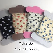 SARI SILK RIBBON,  polka dot ribbon, sold at £3.99 per 5 metres