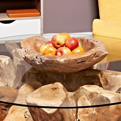 Teak fruit bowl - teak,