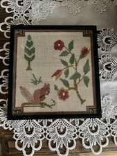 Antique framed needlepoint