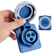 ⁺Boat Shore Power Socket With Gasket IP67 16A 220‑250V For Yacht RV Motorhome