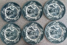 x6 Royal Tudor Ware Coaching Taverns 1828 Dinner Plates – Vintage Ironstone