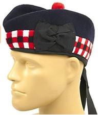 Scottish Diced Glengarry Wool Piper Hat 4 Kilts Army Bagpipe Military band