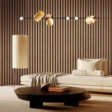 10m Wood Slat Wall Panels Self Adhesive PVC Acoustic Peel & Stick Wallpaper