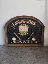 Embossed wooden painting on tennis. Langwoods. Style Country Corner